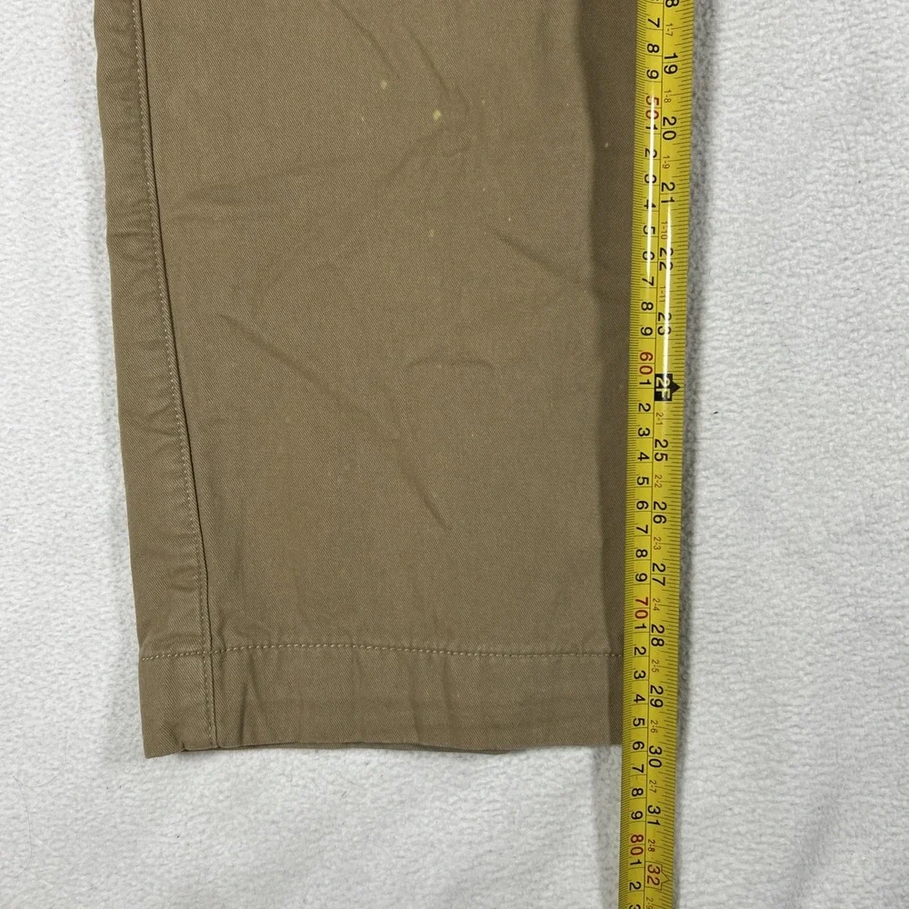 Eddie Bauer Mens 34x32 Flannel Lined Beige Chino Pants‎ Cotton Casual Preppy